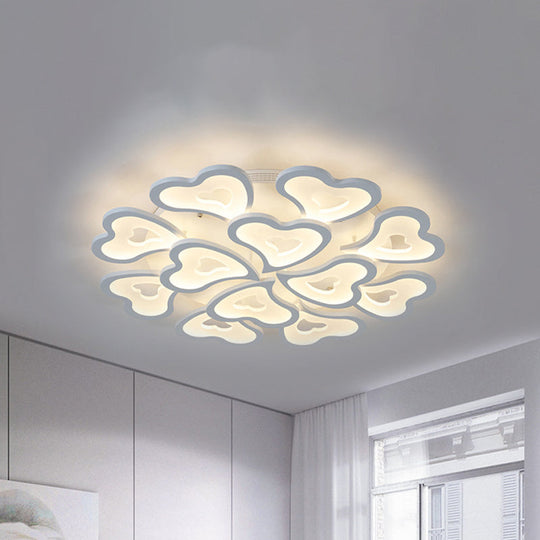 Hearts Bedroom LED Flush Lamp - Modern Ceiling Mount Light Fixture