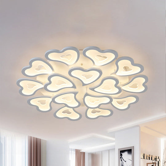 Hearts Bedroom LED Flush Lamp - Modern Ceiling Mount Light Fixture