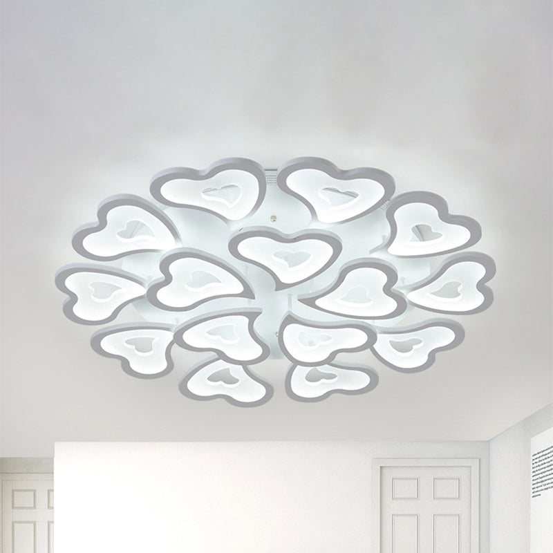 Hearts Bedroom LED Flush Lamp - Modern Ceiling Mount Light Fixture