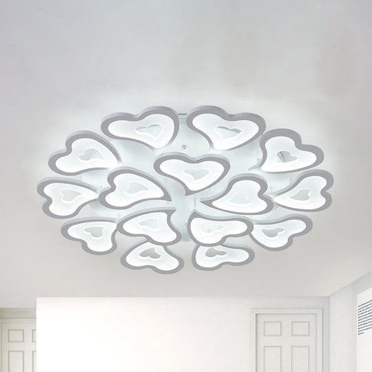 Hearts Bedroom LED Flush Lamp - Modern Ceiling Mount Light Fixture