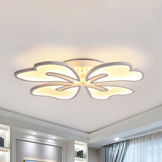 Modern Acrylic Blossom Semi Flush Mount Ceiling Light Fixture With Led Lights (3/4/5 Options) In