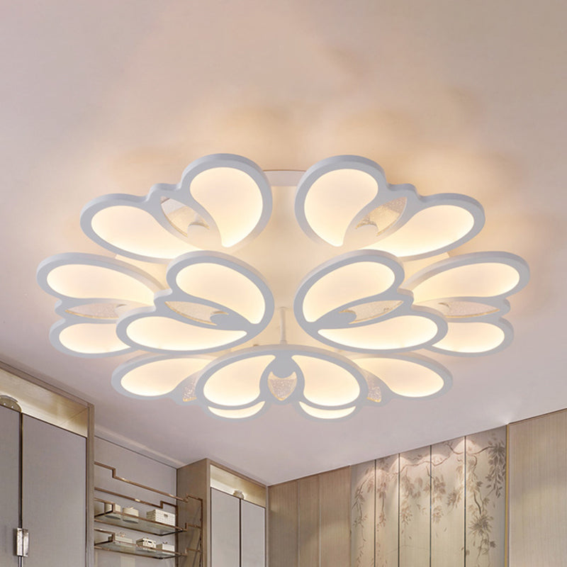 LED Flush Mount Ceiling Lamp with Acrylic Shade in Warm/White/Natural Light for Living Room