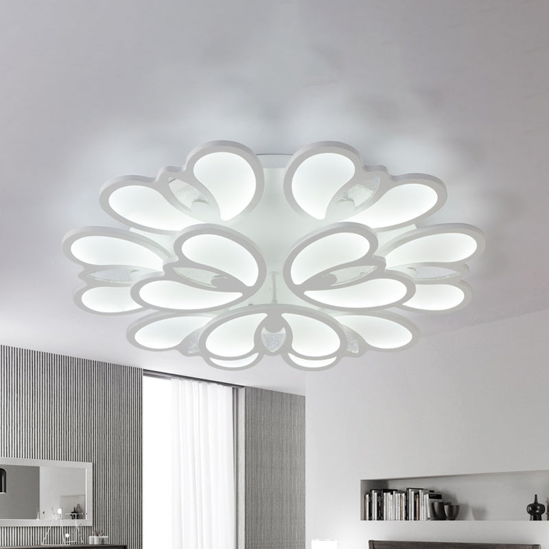 LED Flush Mount Ceiling Lamp with Acrylic Shade in Warm/White/Natural Light for Living Room