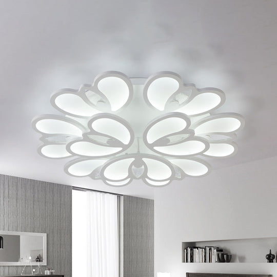 LED Flush Mount Ceiling Lamp with Acrylic Shade in Warm/White/Natural Light for Living Room