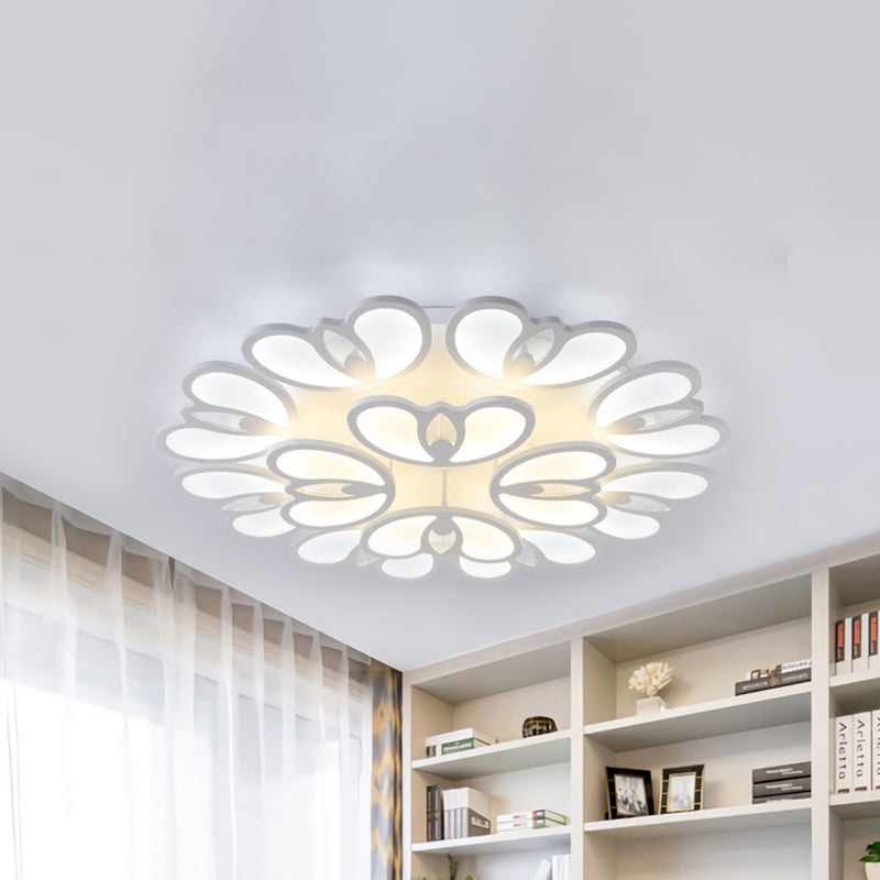 LED Flush Mount Ceiling Lamp with Acrylic Shade in Warm/White/Natural Light for Living Room