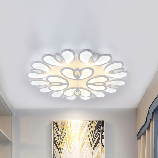 LED Flush Mount Ceiling Lamp with Acrylic Shade in Warm/White/Natural Light for Living Room