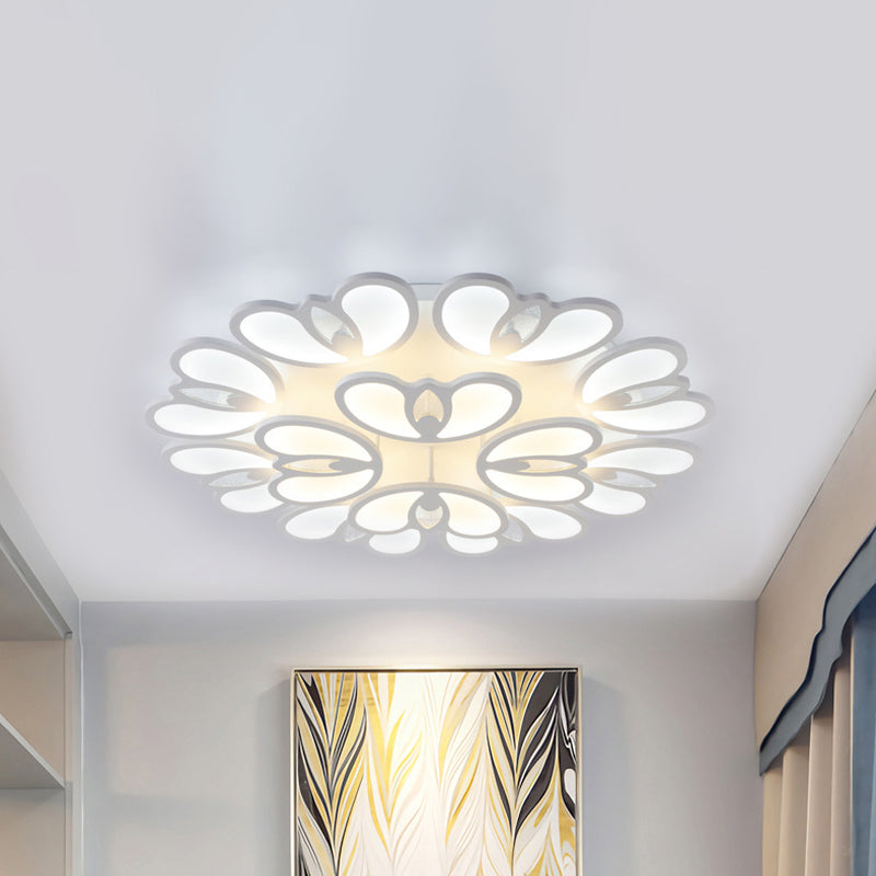 Led Flush Mount Ceiling Lamp With Acrylic Shade In Warm/White/Natural Light For Living Room