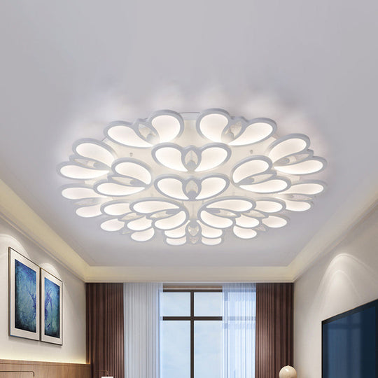 LED Flush Mount Ceiling Lamp with Acrylic Shade in Warm/White/Natural Light for Living Room