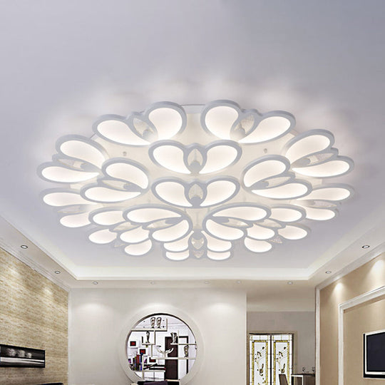 LED Flush Mount Ceiling Lamp with Acrylic Shade in Warm/White/Natural Light for Living Room