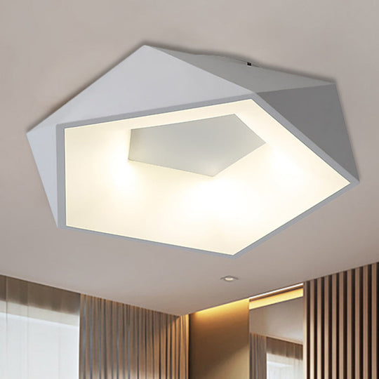 Modern White Led Ceiling Flush Light With Acrylic Diffuser White/Warm 18/21.5 Wide