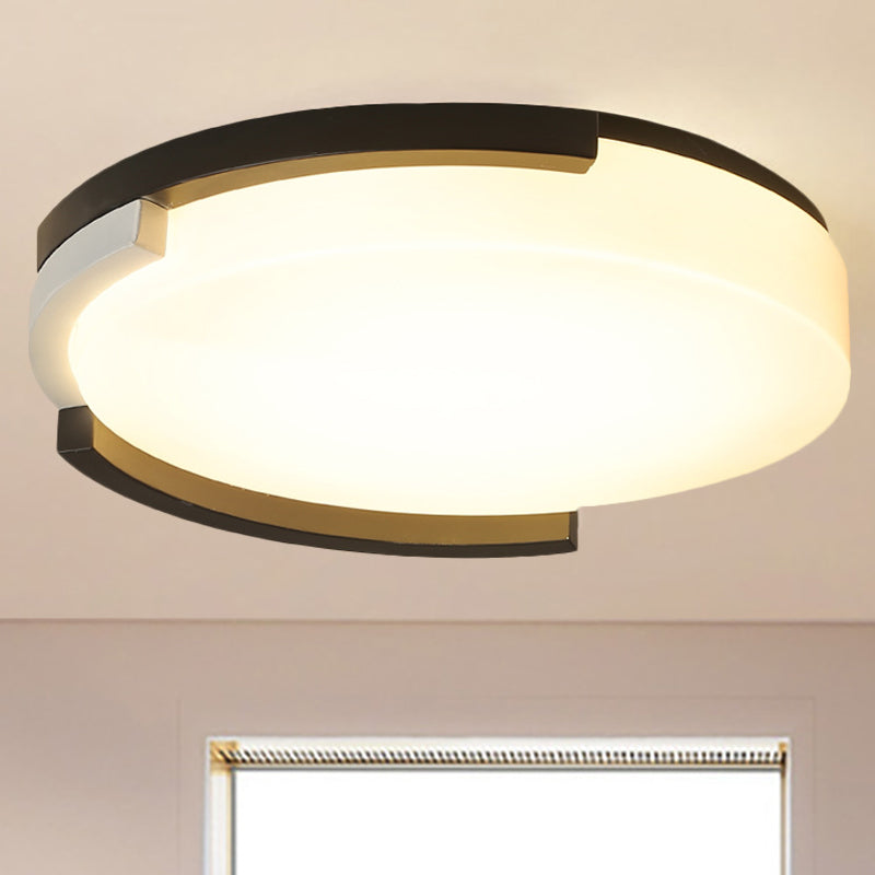 Simple Metal Led Flush Ceiling Light With Acrylic Diffuser In Black/White 16.5/20.5 Wide -