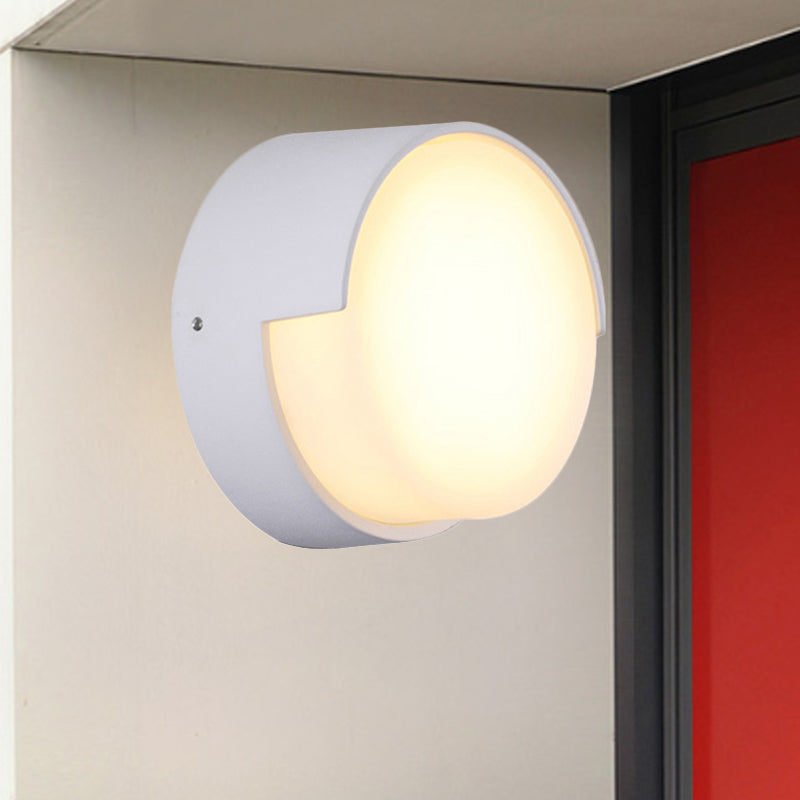 Sleek Metal And Acrylic Wall Sconce: Simplistic Round/Square Shade With Warm/White Led Lighting For