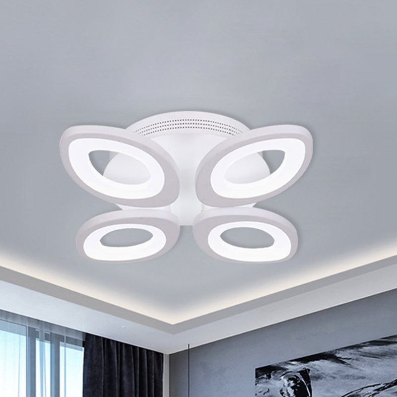 LED Flush Mount Ceiling Light with Acrylic Shade and 4/5/8 Lights in Warm/White/Natural Light