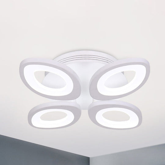 LED Flush Mount Ceiling Light with Acrylic Shade and 4/5/8 Lights in Warm/White/Natural Light