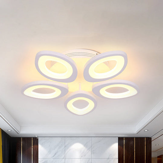 LED Flush Mount Ceiling Light with Acrylic Shade and 4/5/8 Lights in Warm/White/Natural Light