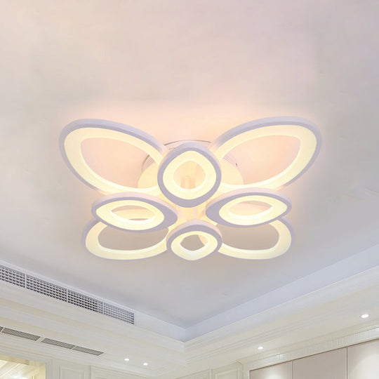 LED Flush Mount Ceiling Light with Acrylic Shade and 4/5/8 Lights in Warm/White/Natural Light