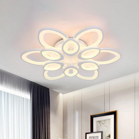 Led Flush Mount Ceiling Light With Acrylic Shade And 4/5/8 Lights In Warm/White/Natural