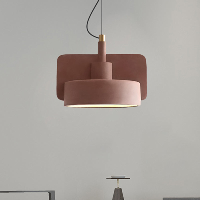 Geometric Industrial Cement Pendant Light - Grey/Beige/Pink, 1-Light, 6"/8"/9"W