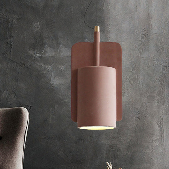 Geometric Industrial Cement Pendant Light - Grey/Beige/Pink, 1-Light, 6"/8"/9"W