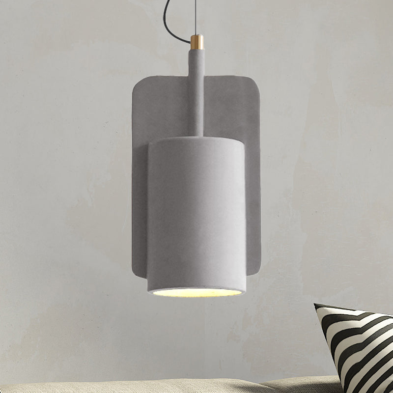 Geometric Industrial Cement Pendant Light - Grey/Beige/Pink, 1-Light, 6"/8"/9"W