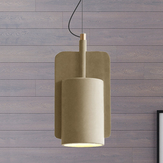 Geometric Cement Pendant Light - Industrial Style Grey/Beige/Pink 6/8/9W Beige / 6