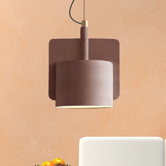 Geometric Industrial Cement Pendant Light - Grey/Beige/Pink, 1-Light, 6"/8"/9"W