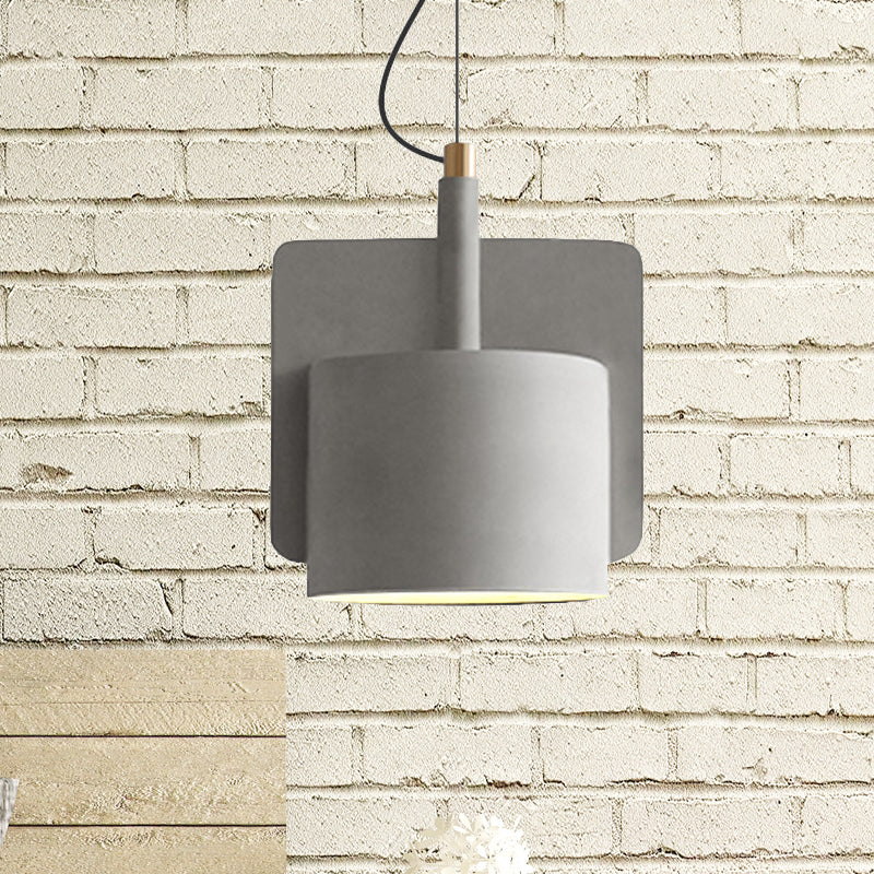 Geometric Industrial Cement Pendant Light - Grey/Beige/Pink, 1-Light, 6"/8"/9"W