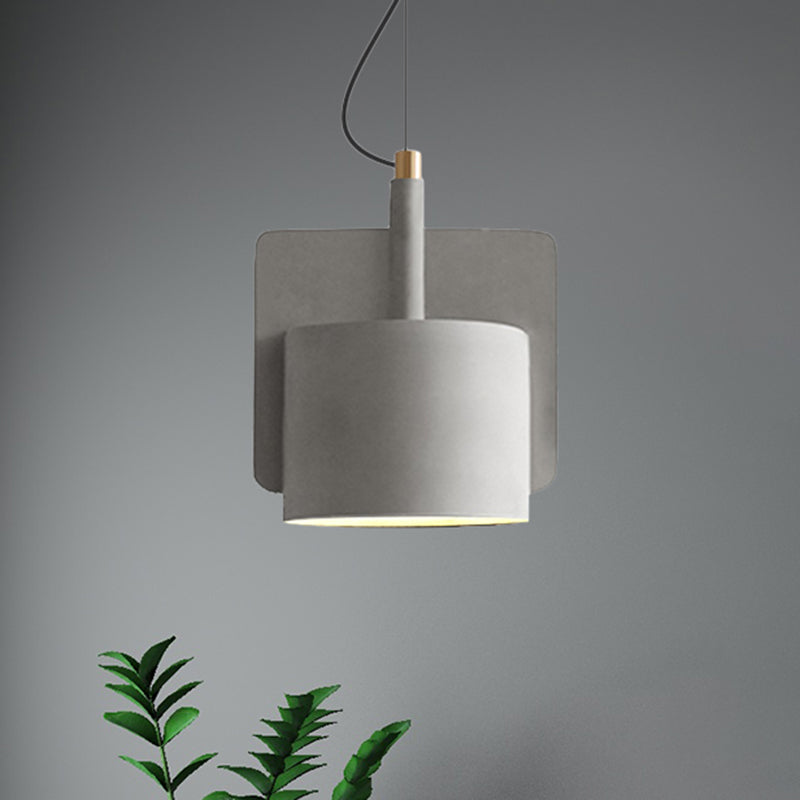 Geometric Industrial Cement Pendant Light - Grey/Beige/Pink, 1-Light, 6"/8"/9"W