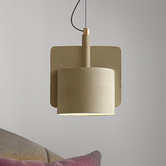 Geometric Industrial Cement Pendant Light - Grey/Beige/Pink, 1-Light, 6"/8"/9"W