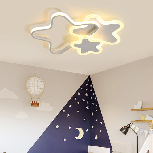 Cartoon Star LED Flush Mount Ceiling Light Fixture for Kids Room