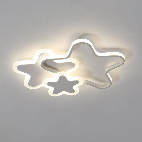 Cartoon Star LED Flush Mount Ceiling Light Fixture for Kids Room