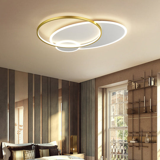 Bedroom Brilliance in a Stack: Minimalistic LED Metal Flush Mount Ceiling Ligh