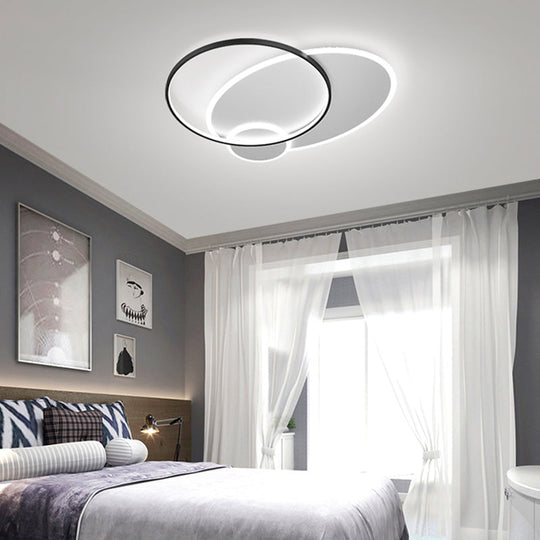 Bedroom Brilliance In A Stack: Minimalistic Led Metal Flush Mount Ceiling Ligh