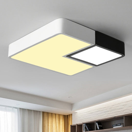 Simple Metal Square Flush Mount Led Ceiling Light Fixture For Living Room In Warm/White - 11/15/19