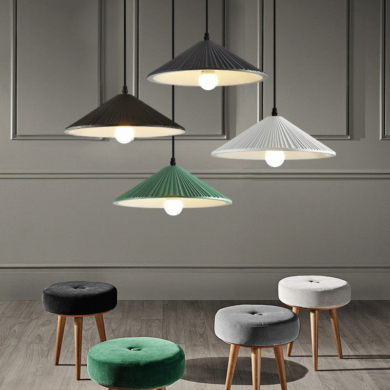 Minimalist Conical Resin Hanging Lamp With 1-Light Suspension For Dining Room