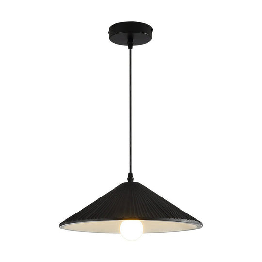 Minimalist Conical Resin Hanging Lamp With 1-Light Suspension For Dining Room Black / 8