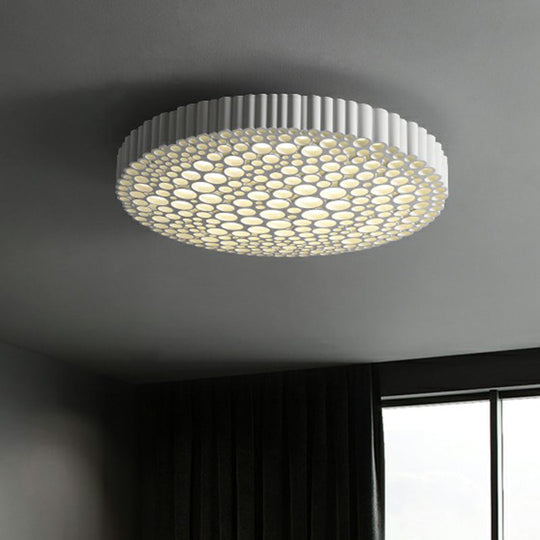 Sleek Metal Led Ceiling Flushmount Lighting For Bedrooms Cream / 14