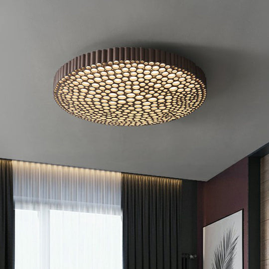 Creative Bedroom Shine: Simple LED Metal Circle Flush Mount Ceiling Light