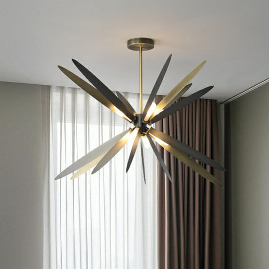 Bronze Finish Dragonfly Chandelier: Metal Suspension Lamp With 8 Decorative Bulbs For Dining Room