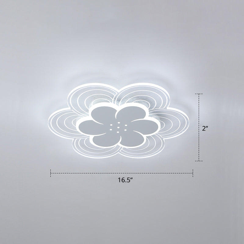 White Flower Flush Mount LED Light for Bedroom