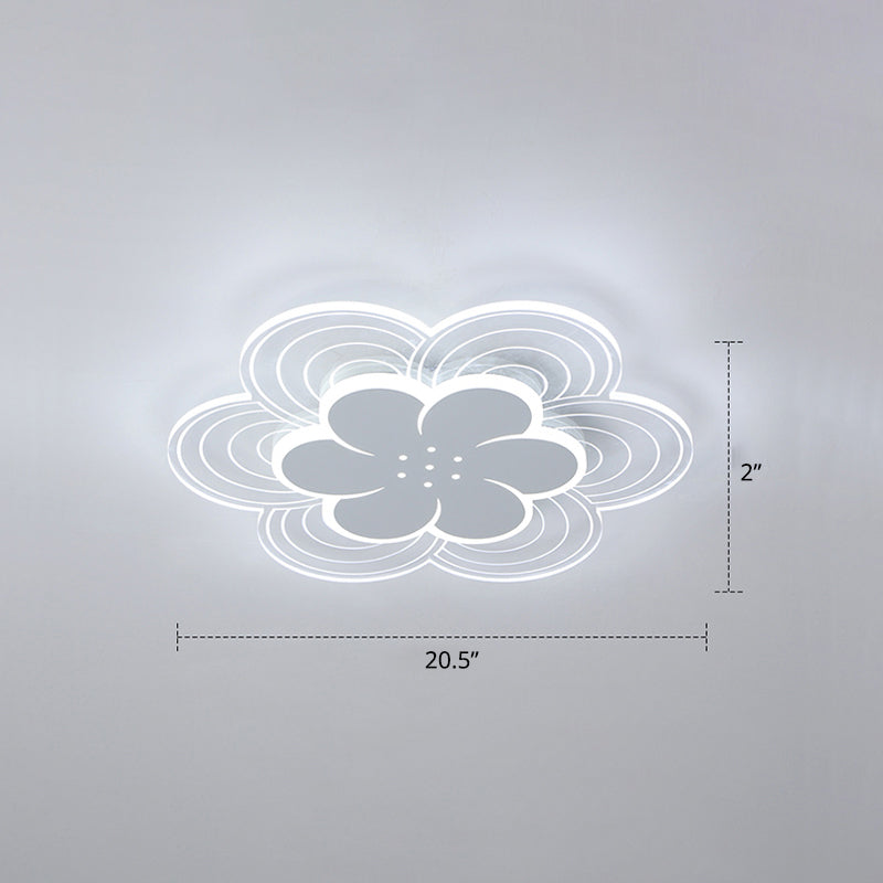 White Flower Flush Mount LED Light for Bedroom