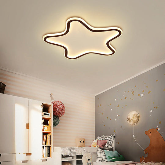 Kids Cartoon Star LED Ceiling Light – Creative Aluminum Flush Mount for Children’s Bedroom - Ultrathin Design