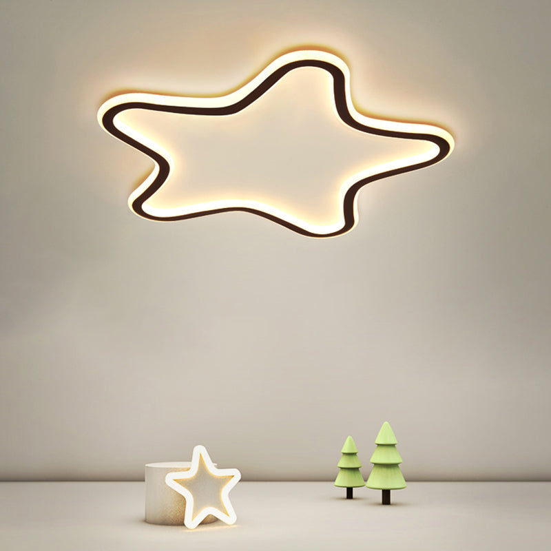 Kids Cartoon Star LED Ceiling Light – Creative Aluminum Flush Mount for Children’s Bedroom - Ultrathin Design