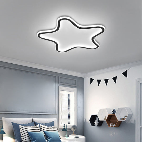 Kids Cartoon Star LED Ceiling Light – Creative Aluminum Flush Mount for Children’s Bedroom - Ultrathin Design