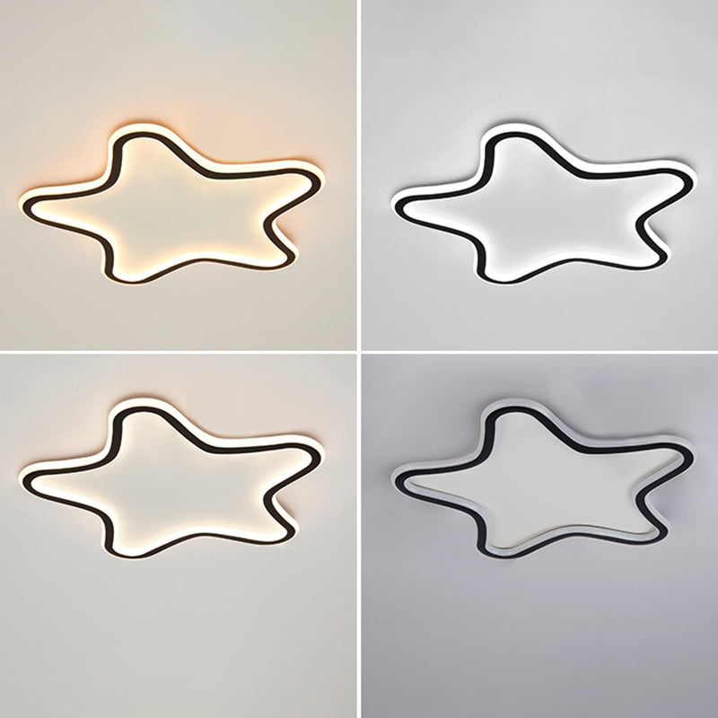 Kids Cartoon Star LED Ceiling Light – Creative Aluminum Flush Mount for Children’s Bedroom - Ultrathin Design