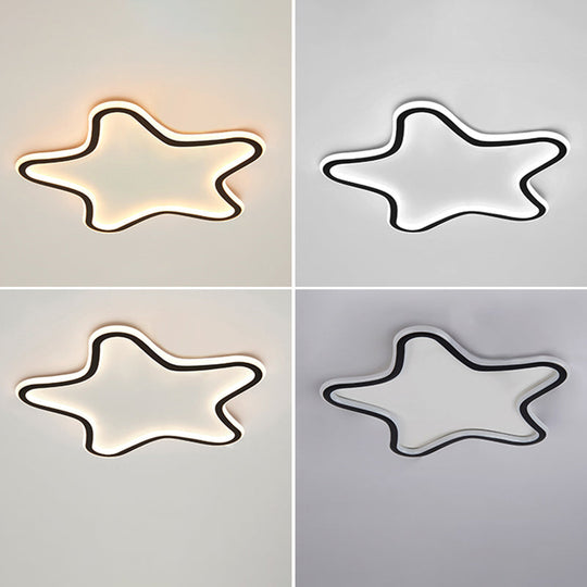 Kids Cartoon Star LED Ceiling Light – Creative Aluminum Flush Mount for Children’s Bedroom - Ultrathin Design