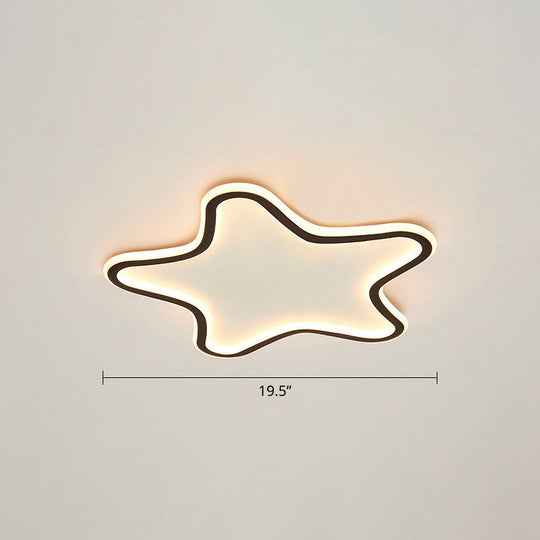 Kids Cartoon Star LED Ceiling Light – Creative Aluminum Flush Mount for Children’s Bedroom - Ultrathin Design