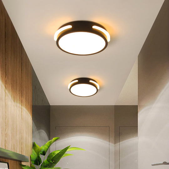 Minimalist Black Acrylic LED Flush Mount Ceiling Light for Corridors