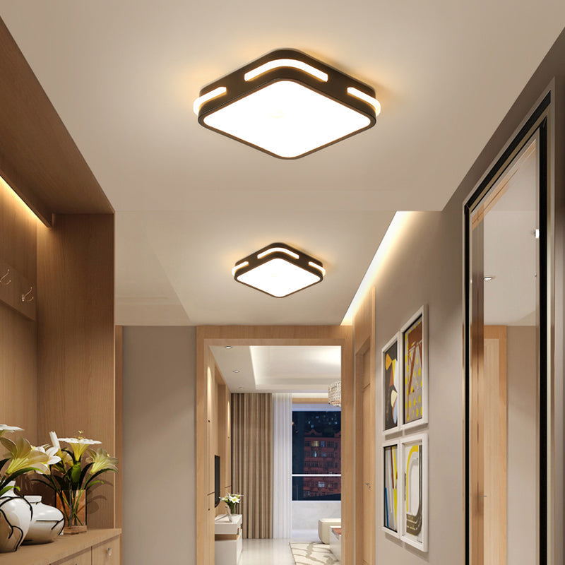 Minimalist Black Acrylic Led Flush Mount Ceiling Light For Corridors