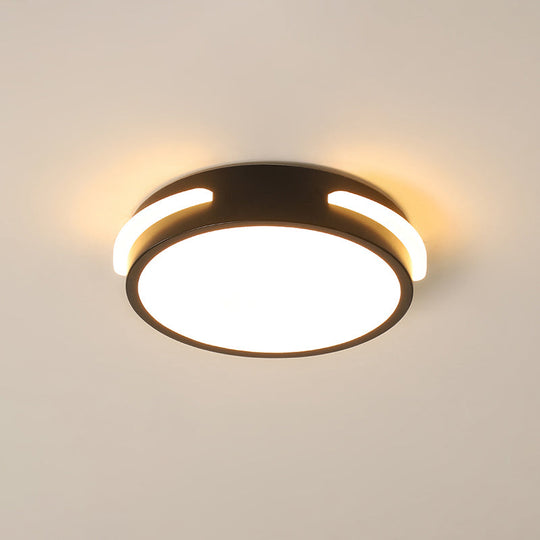 Minimalist Black Acrylic LED Flush Mount Ceiling Light for Corridors